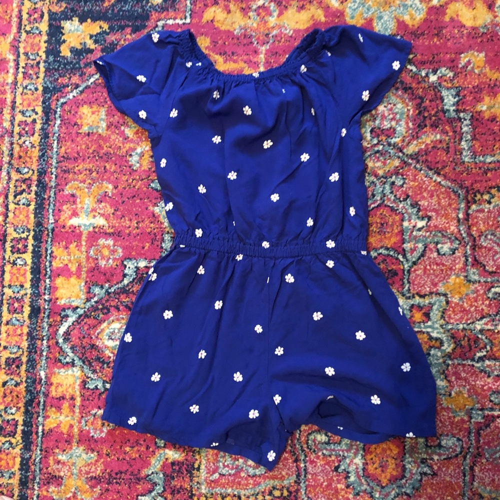 Old navy blue floral romper size 10/12